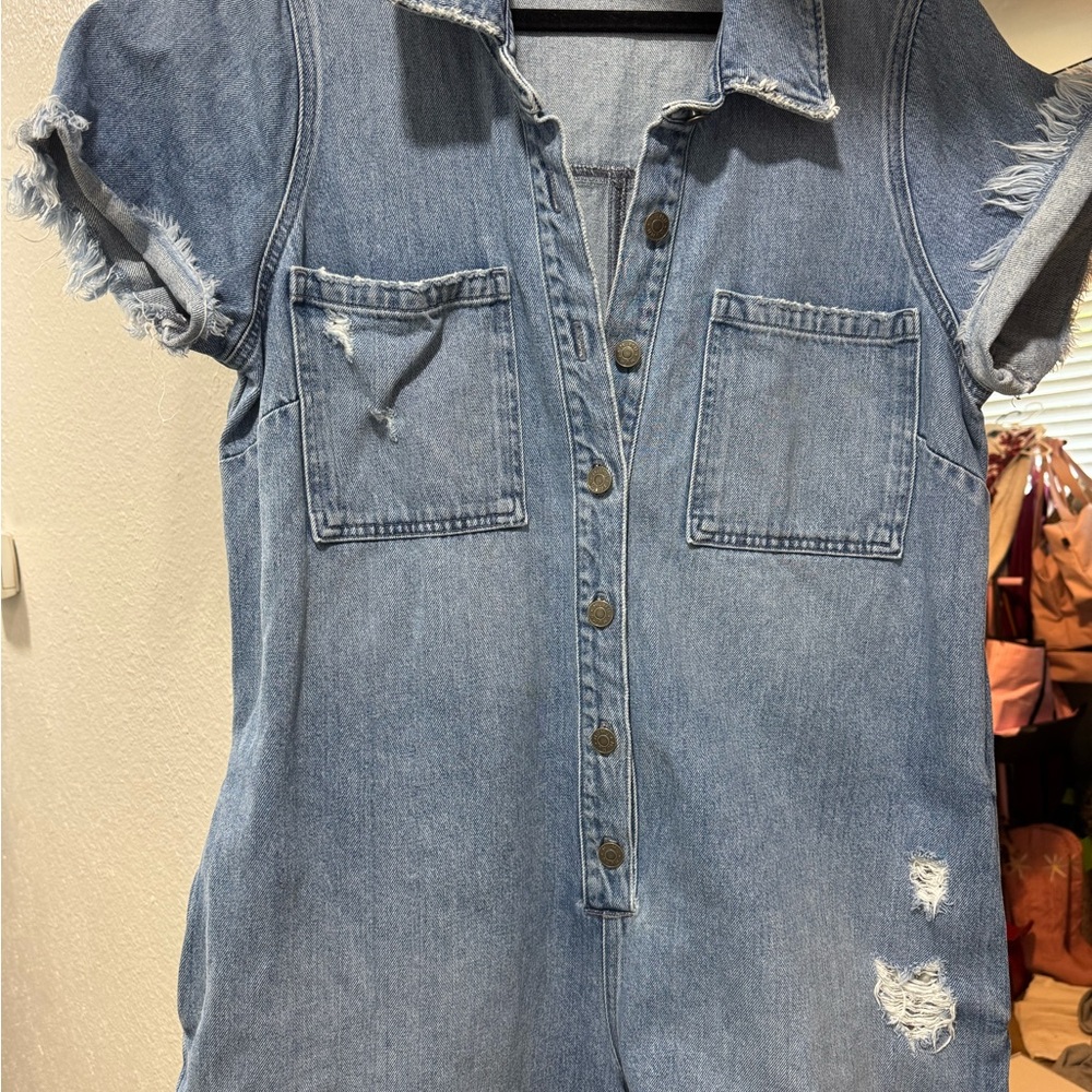 Show me your Mumu Denim Button-Up Romper